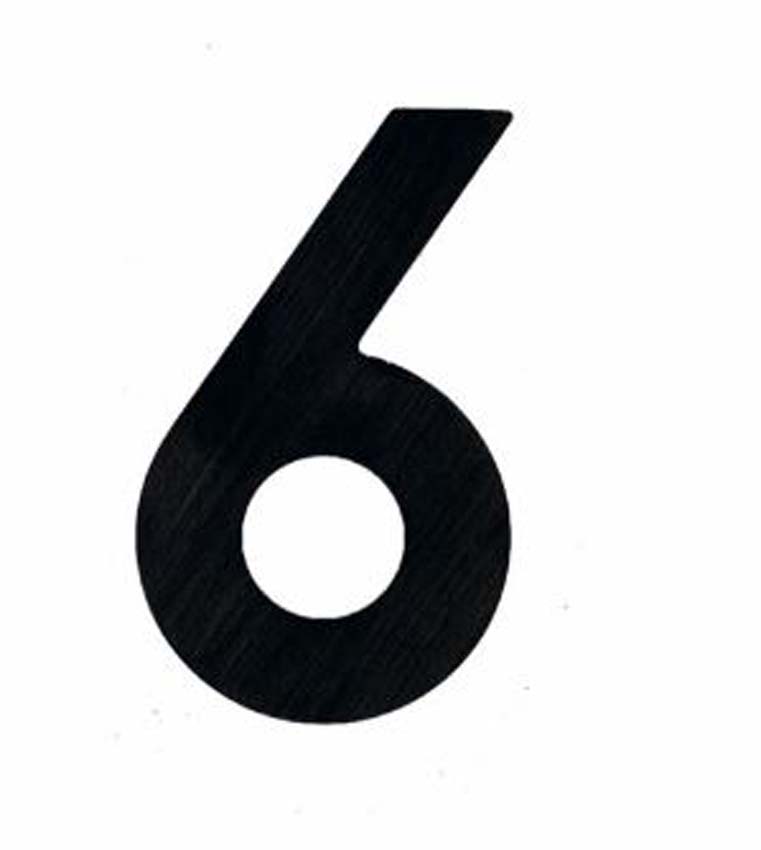 Numéro de maison pro 6 noir structure UV 5 cm autocollant