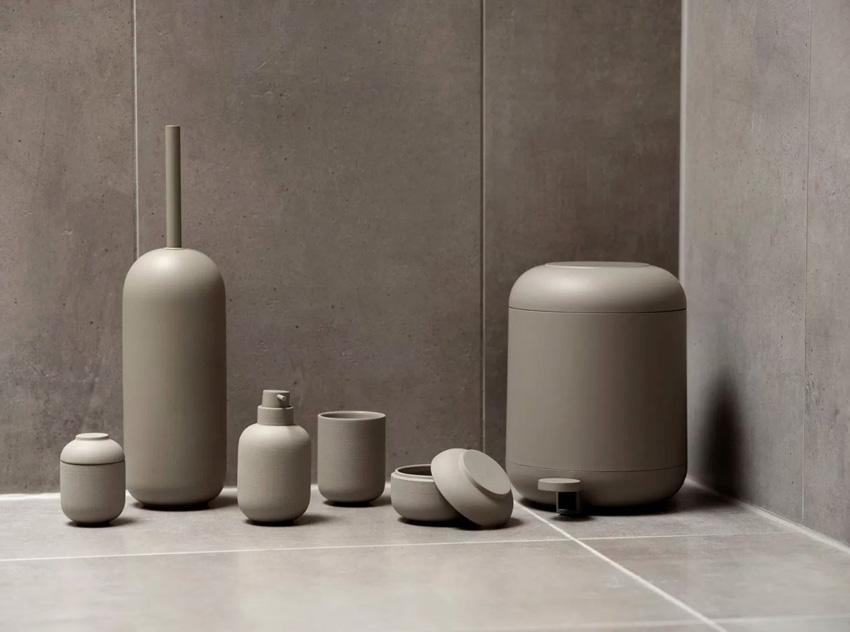 Brosse de toilettes Zone Denmark Ume béton taupe