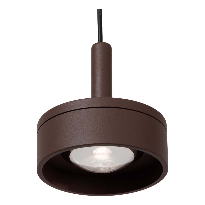 Lucide Essential Lenz - Plafondspot binnen/buiten - Ø11cm - LED - 1x8W 2700K - IP54 - Roestbruin