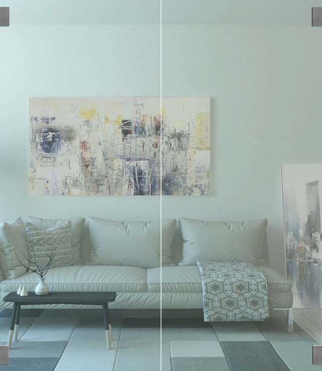 Dubbele glazen binnendeur Sky Day helder glas op maat - scharnieren inox