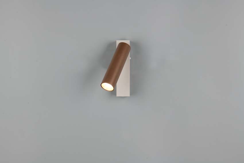 Spot en saillie - Brun café - 17x17,5x13cm - Dimmable - LED - 1x5,5W - 2300-4000K