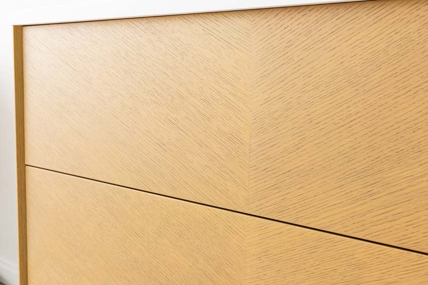 Meuble de salle de bains Waldorf chêne suspendu avec lavabo double en solid surface 120cm