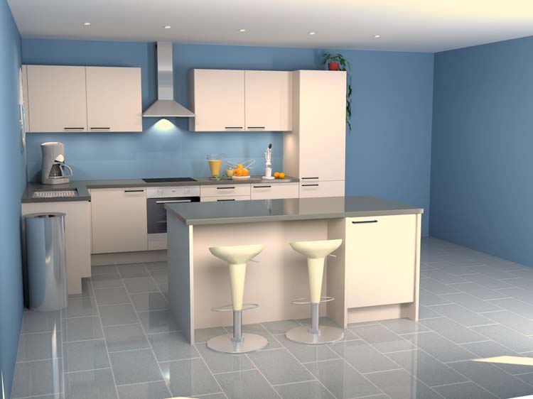 Keukeneiland Premium 2 vlak 189cm - voorgemonteerd