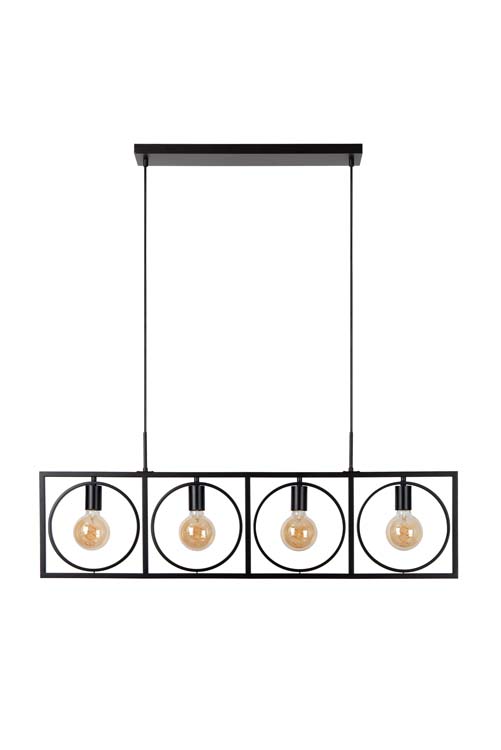 Hanglamp - zwart - 107cm - 4xE27 - 40W