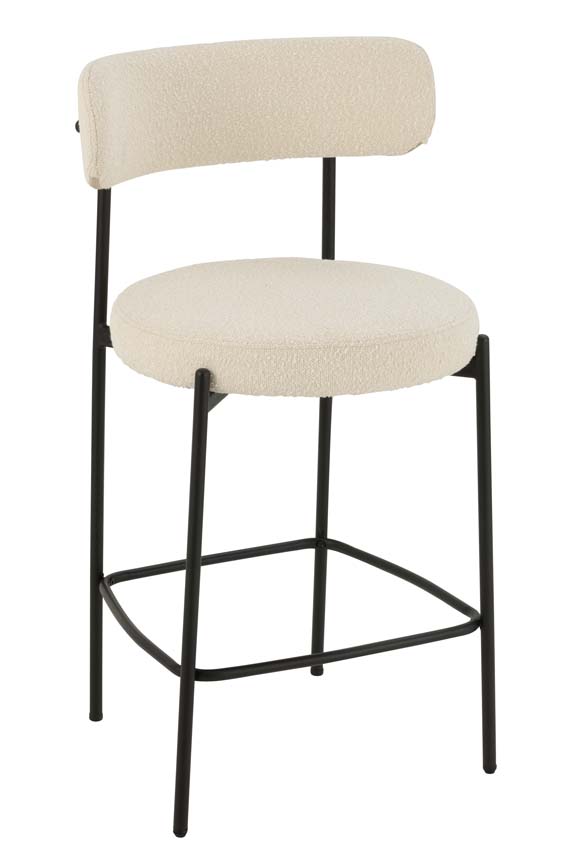 Barstoel Boucle wit