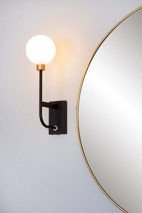 BEREND Wandlamp Badkamer 1xG9/33W 13/21/40cm Zwart
