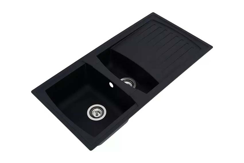 Evier à encastrer Nils 1+1/2 1000x500mm noir