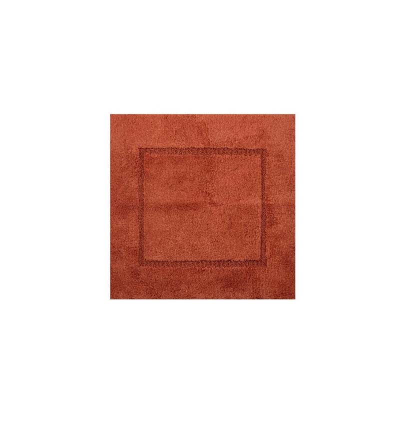Tapis de bain Cosibel en coton brique 59x59cm