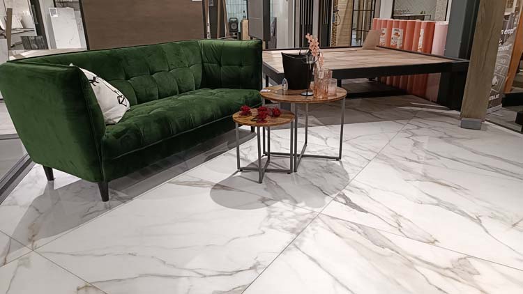 Carrelage de sol et mural Marmi Versailles imitation marbre blanc mat 100x100cm