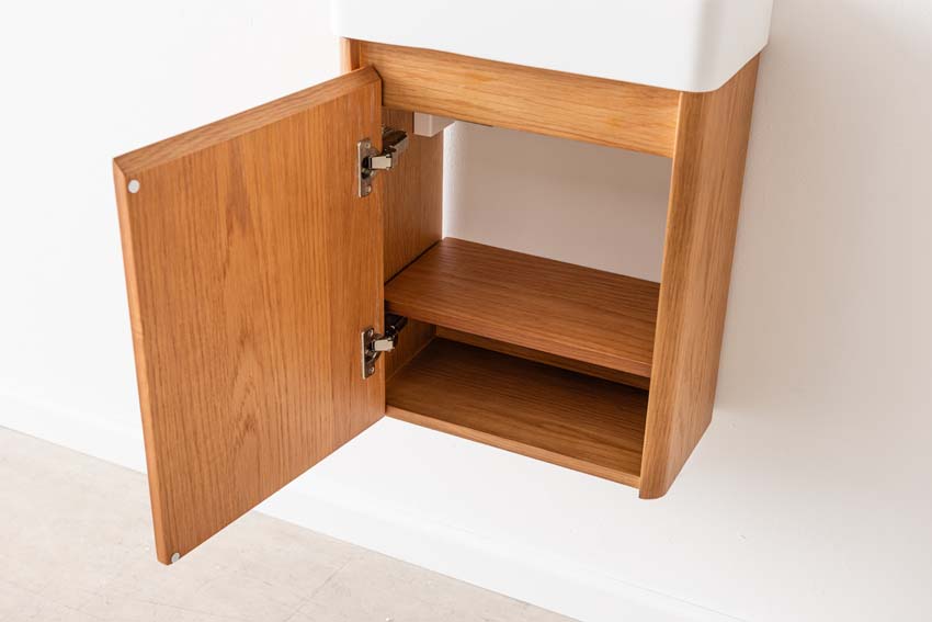 Toiletmeubel Floris eik wastafel wit 50x40,5x25cm Toiletmeubel Floris eik wastafel wit 50x40,5x25cm