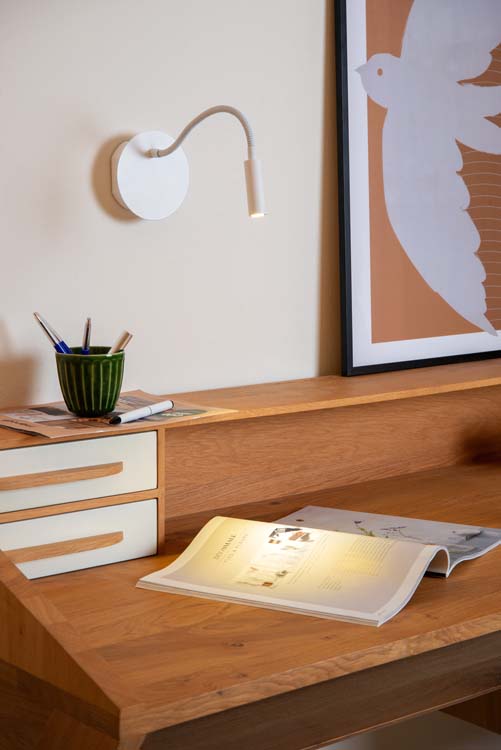 Lampe de lit/Applique - blanc - Ø11cm - LED 1x2W - 3000K - magnétique - rechargeable
