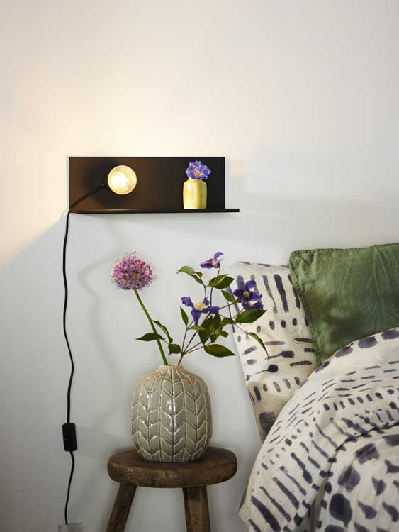 Lucide SEBO - Bedlamp - E27 - Zwart