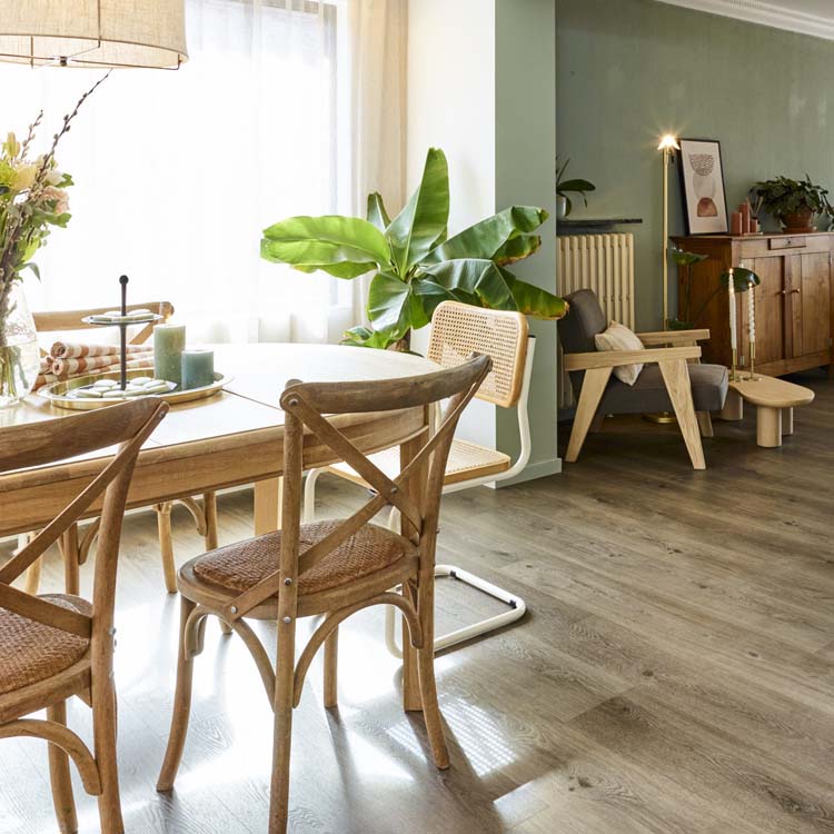 Vinyl vloer Floorify Cohiba plank 4,5mm donkerbruin 152,4x22,5cm