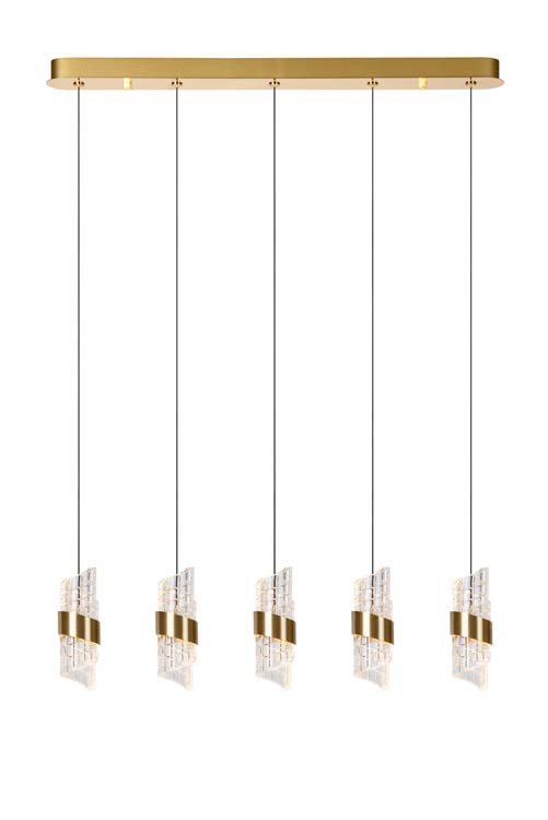 Suspension - or/laiton - 84cm - LED - 5x7,8W - 2700K