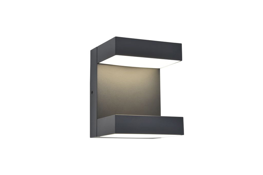 Applique murale extérieur - gris foncé - 12x15,1x10,8cm - LED - 1x13W - 3000/4000K - IP65