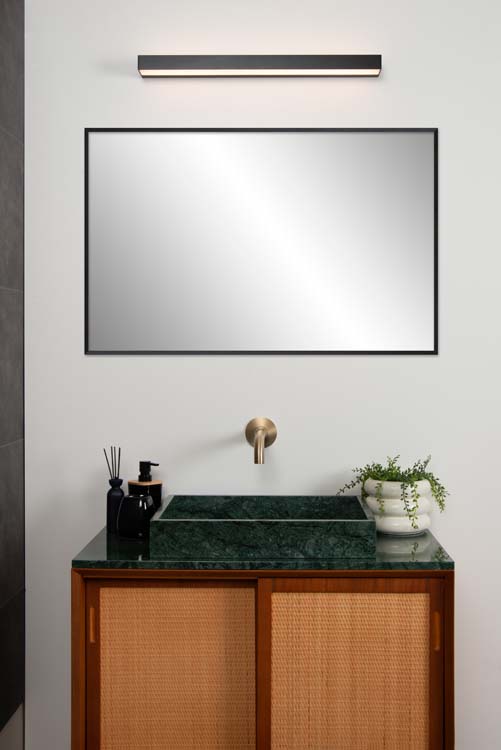 ALEXA - Wandlamp Badkamer - LED - 1x8W 3000K - IP44 - Zwart