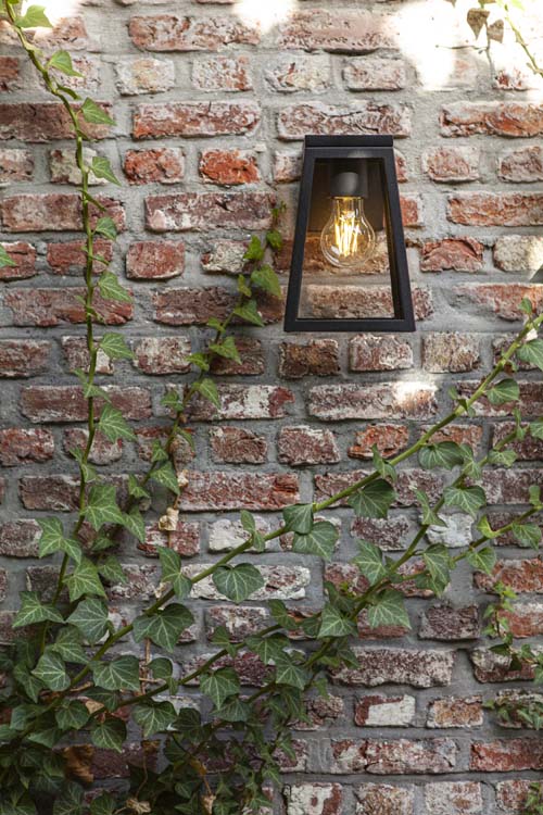 Eclairage extérieur lampe murale noir solar E27 2700K 200 lumen