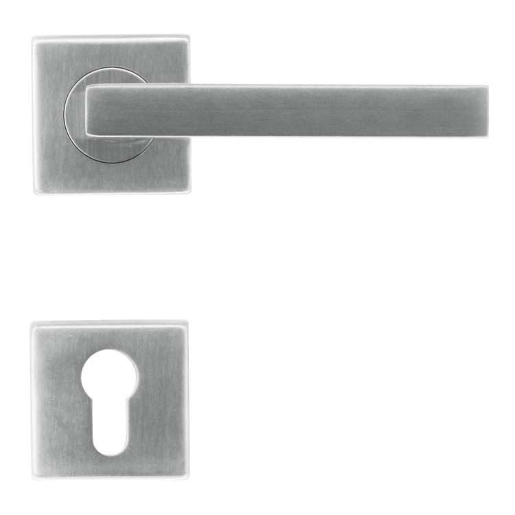 Poignée de porte pro tivoli 16mm inox plus rosace cylindre