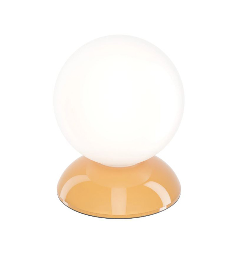 Lampe de table - orange/blanc - Ø12,5xH15,5cm - dimmable - G9 - 1x3W - ampoule non incluse