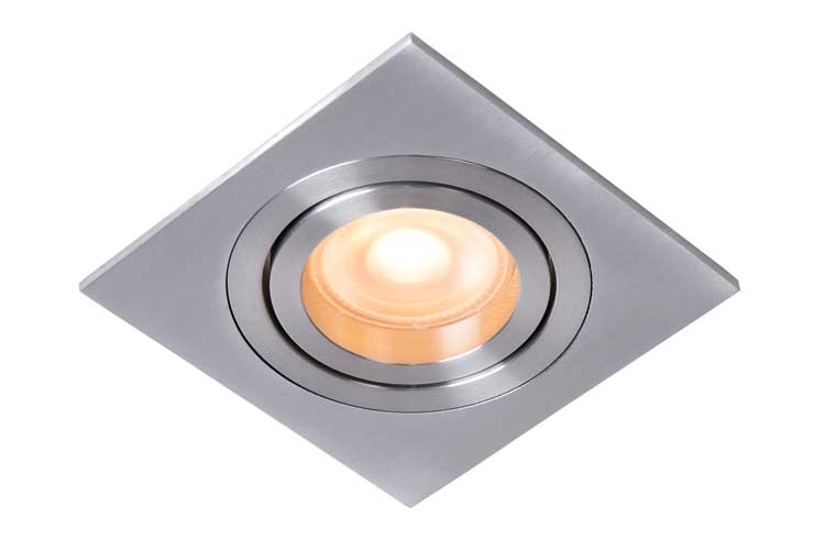 Inbouwspot vierkant - 1xGU10 - Mat chroom