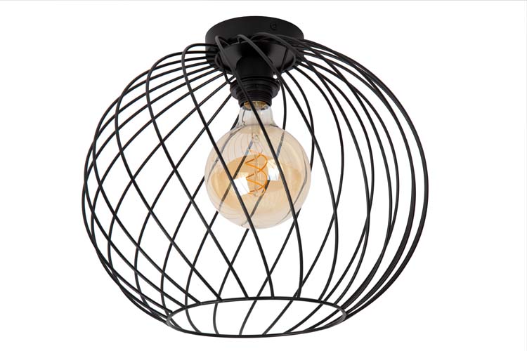 Plafonnier - noir - Ø40cm - E27 - 40W