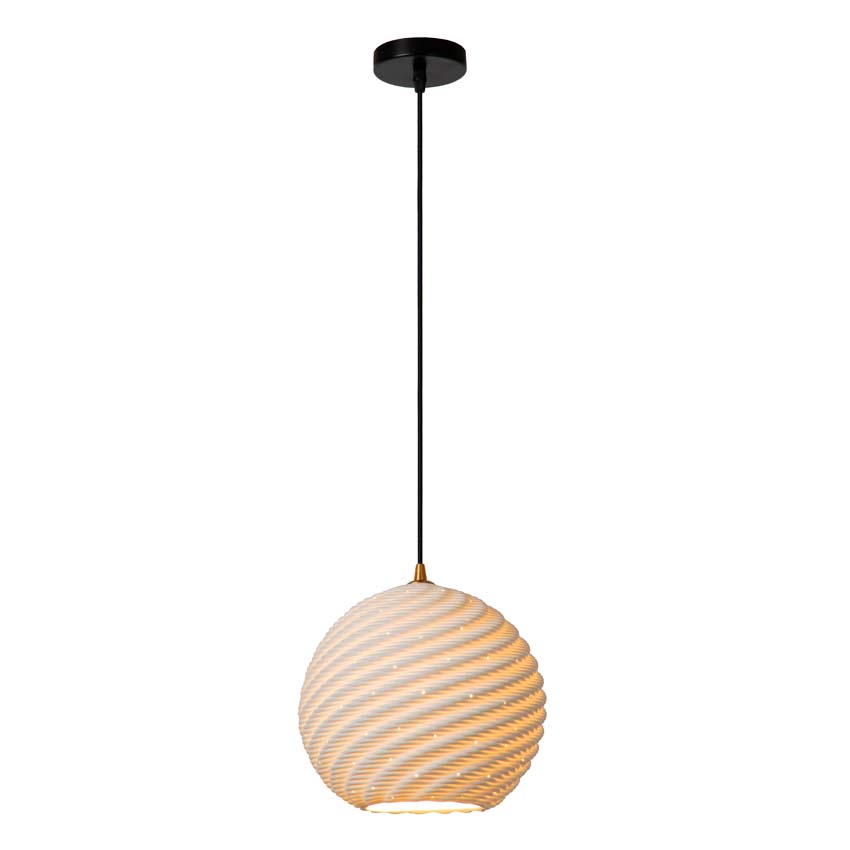 Lucide Bina - Suspension - Ø25cm - 1xE27 - Blanc