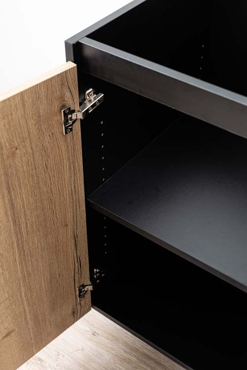 Keukenkast Plenti onderkast zwart/houtlook 50x78cm