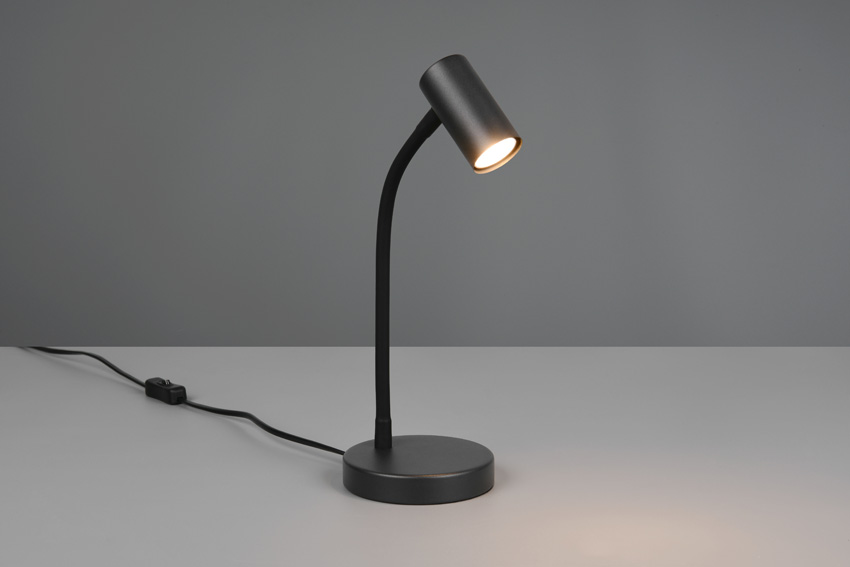 Lampe de table - noir mat - 18x12x28cm - GU10/MR11 - 1x5W