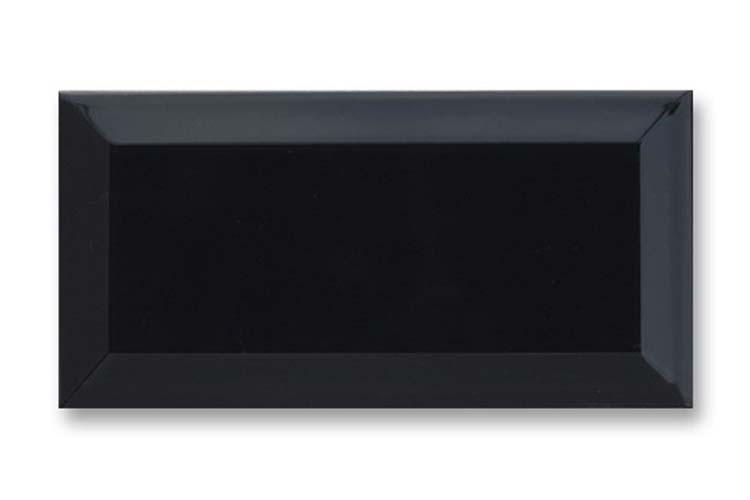 Échantillon faïence Metro noir brillant 10x20cm