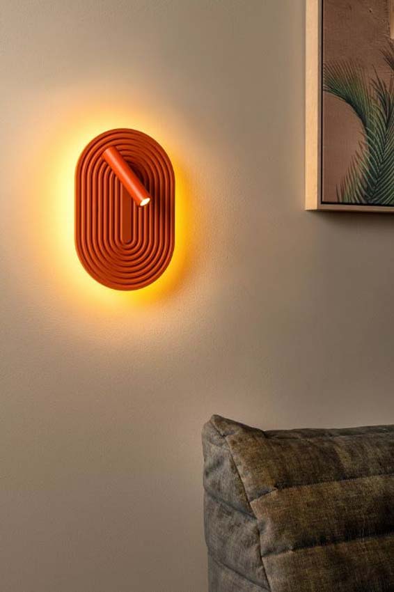 Lucide Essential Carmino - Applique murale - LED - 1x12W 2700K - Terracotta