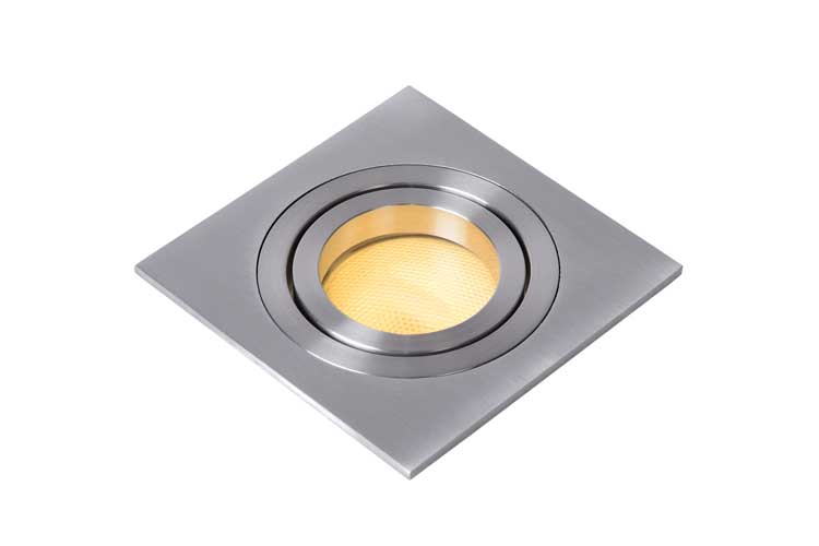 Spot encastré carré - chrome - GU10
