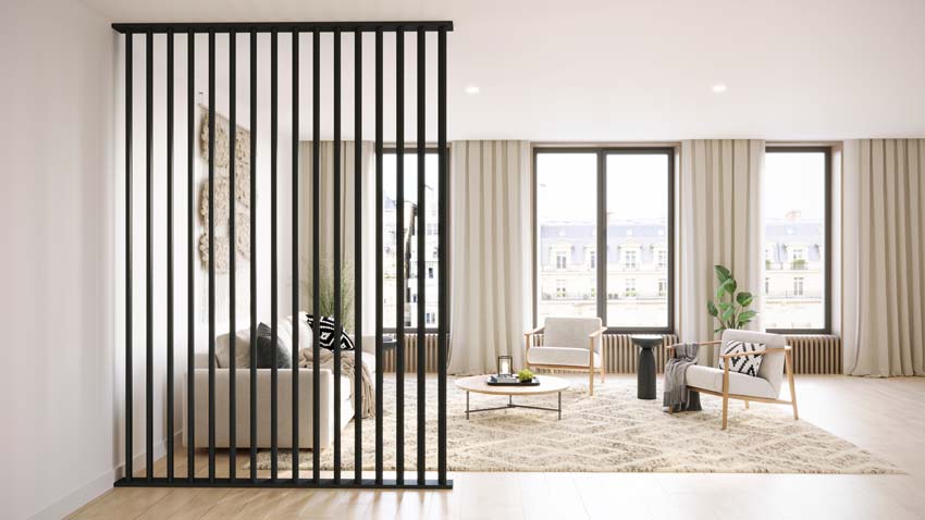 Roomdivider Line up Separo Maestro zwart 100x277x3,6cm