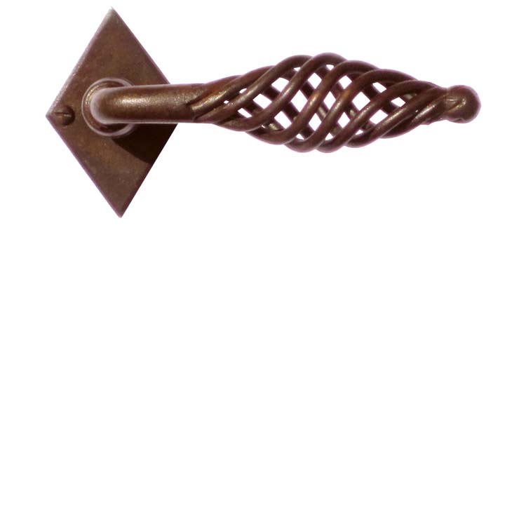 Poignée de porte pro tarente rouille carreau sans rosace