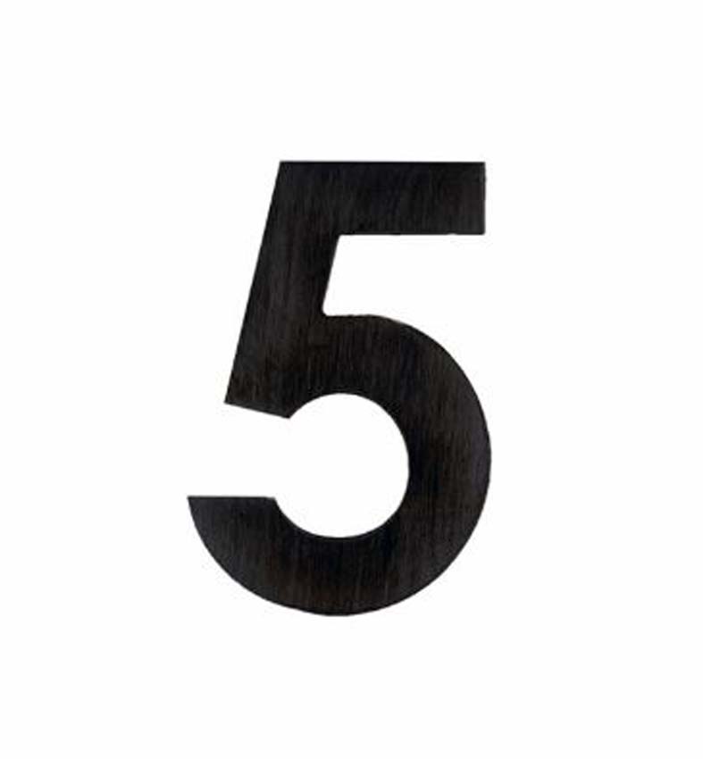 Numéro de maison pro 5 noir structure UV 5 cm autocollant