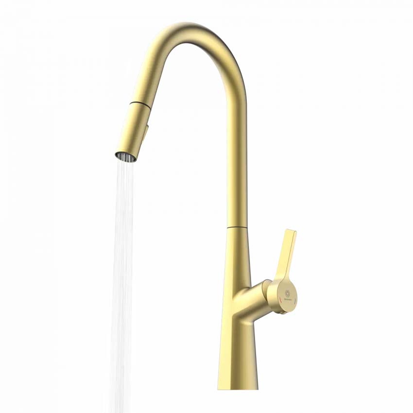 Robinet de cuisine Wasserwerk WK 9 Curve or mat avec bec extractible