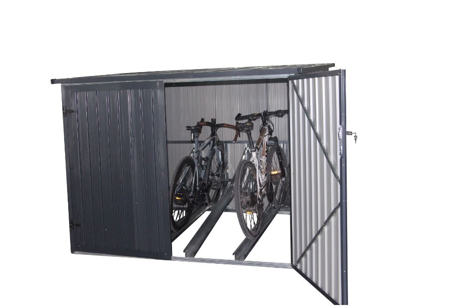Abri à vélos en métal gris foncé XL 203x198x157cm