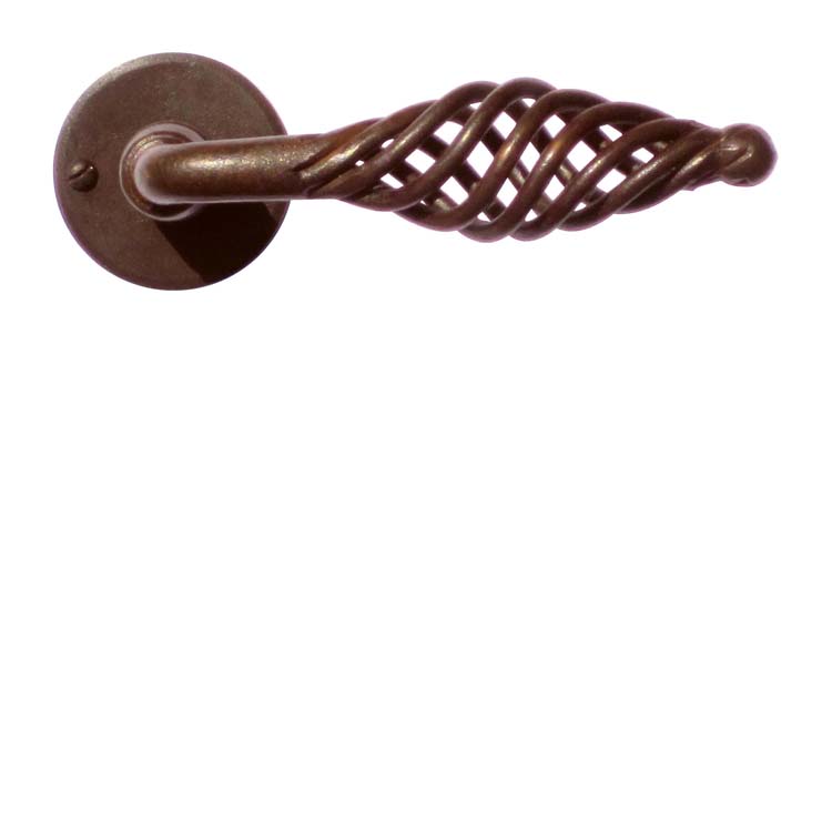 Poignée de porte tarente rouille rond sans rosace