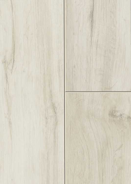 Sol stratifié clic 1286x194x8mm avec v-rainure chêne creme