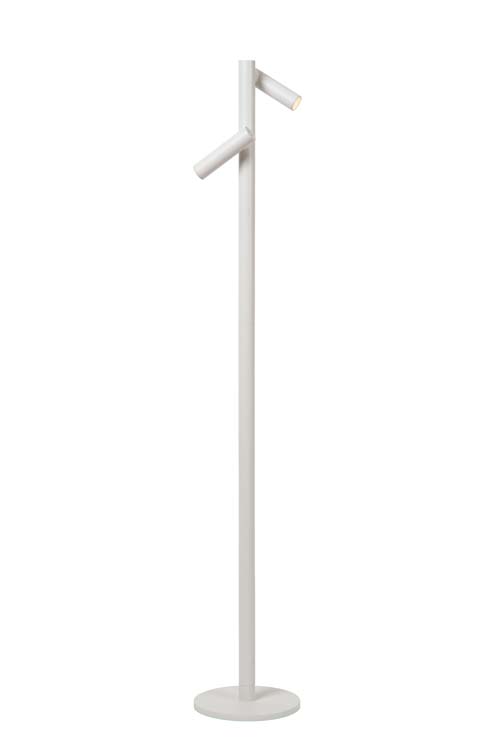 Lucide ANTRIM - Lampadaire / lampe de lecture Rechargeable - Batterie - LED Dim. - 2x2,2W 2700K - IP54 - Avec station de charge sans fil - Blanc