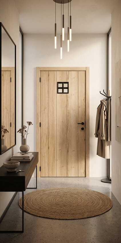 Complete binnendeur Realwood Oak 4500 mat glas 201,5x68cm tubespaan omkeerbaar + deurkast 20cm