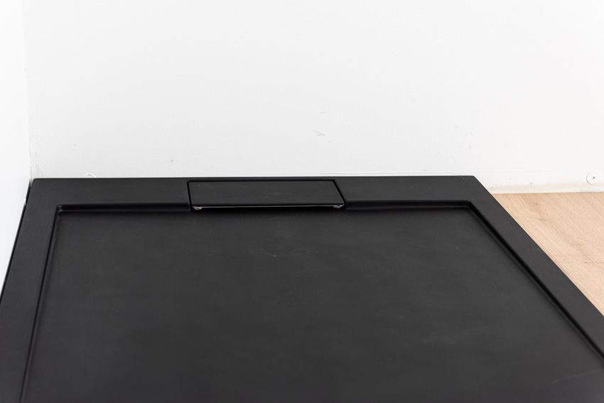 Douchebak Akon polybeton mat zwart 160x90cm
