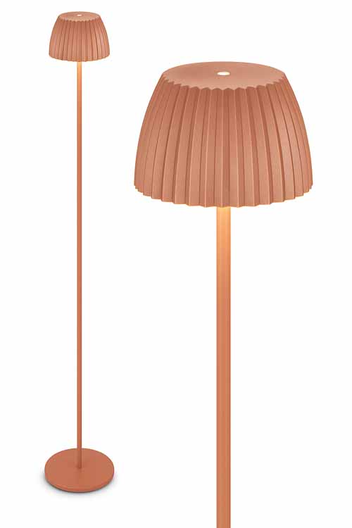 Staande lamp Norita - koper - 124cm - dimbaar - LED - 4.2W - 2700K - IP44 - USB