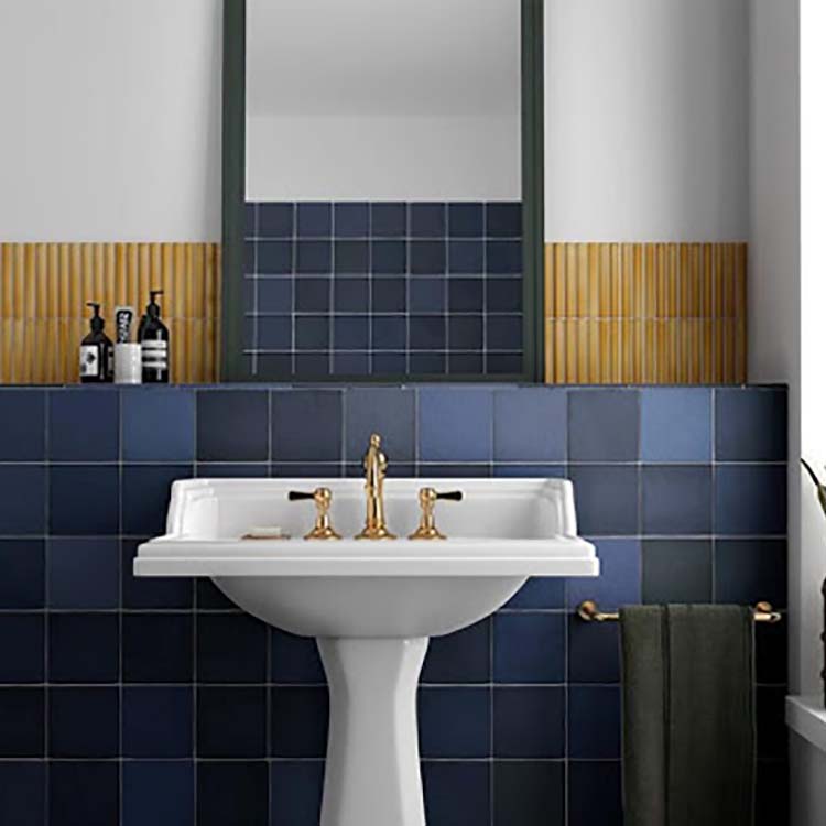 Wandtegel Trevi mat donkerblauw 13,2x13,2cm