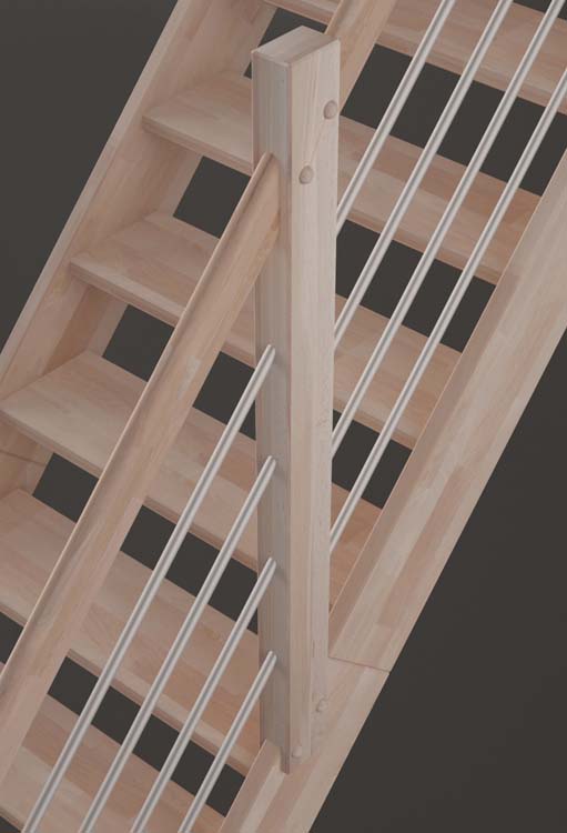 Trap beuk Wolfsburg 280x82cm met leuning