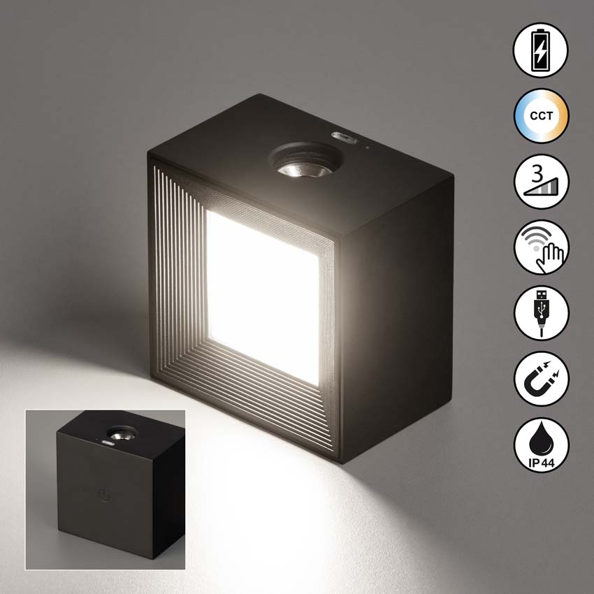 Mix&Match tête de spot type C - noir - 1.5W - 2700K/4000K/5700K - IP44 - avec aimant