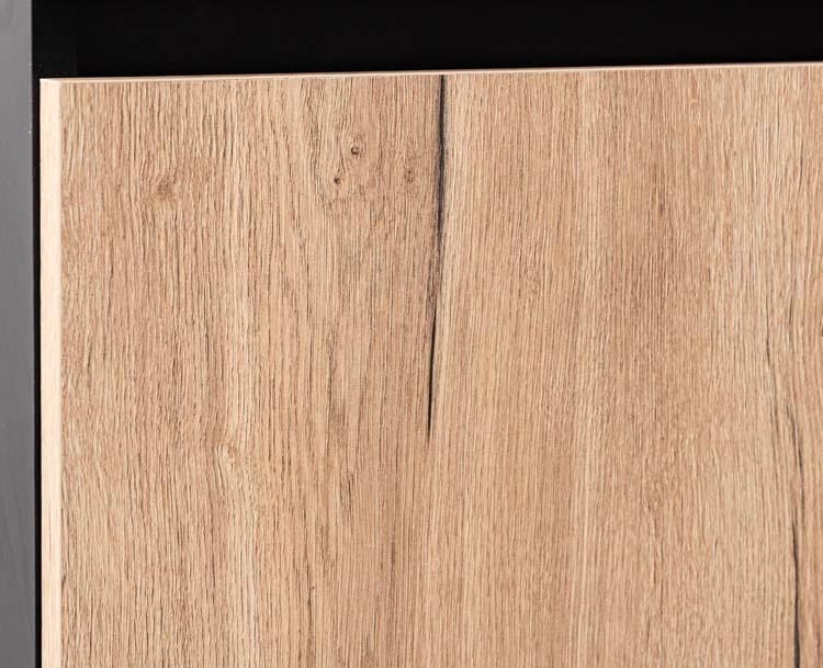 Armoire de cuisine Plenti meuble bas, noir/aspect bois, 60x78cm