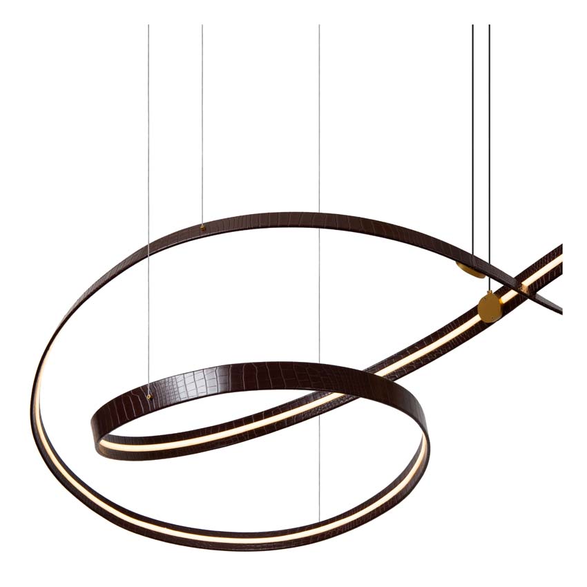 Lucide Premium Slalom - Suspension - LED dimmable - CCT - 1x80W 2200K/4000K - Café