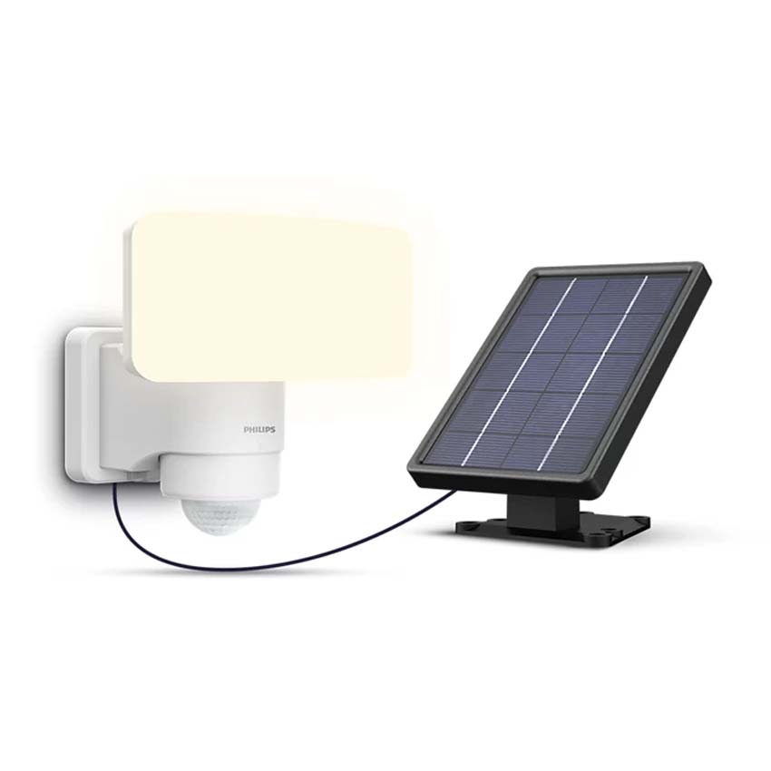 Projecteur LED extérieur Aria Solar - blanc - 6W - 5000K - IP44 - avec détecteur de mouvement