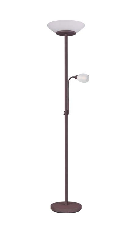 Lampadaire avec lampe de lecture marron/verre excl lampe LED possible H180cm