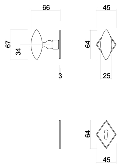 Deurklink pro font lecce 7cm